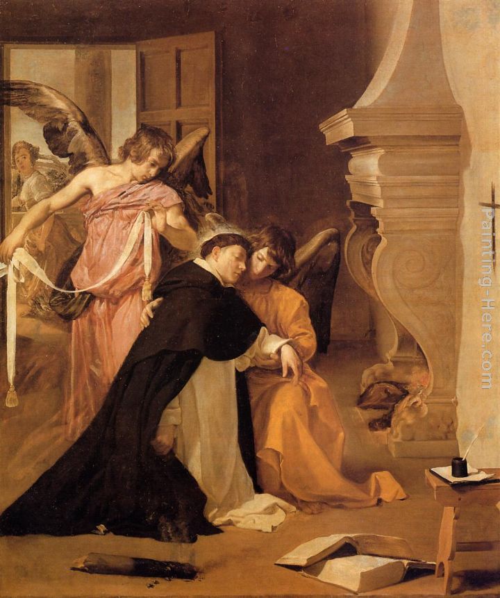 The Temptation of St. Thomas Aquinas painting - Diego Rodriguez de Silva Velazquez The Temptation of St. Thomas Aquinas art painting